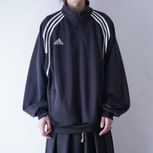 【adidas】oversized black × white half zip track jacket pullover