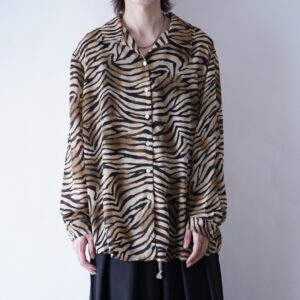 oversized zebra see-through shirt