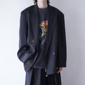 drape fabric double breasted tailored jacket