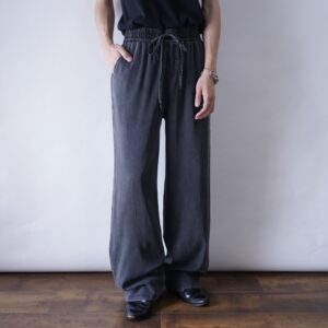 drape fabric gray easy wide pants