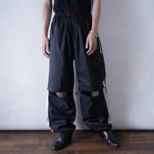 2way detachable gimmick side line nylon pants