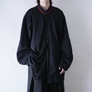 【NIKE JORDAN】oversized black × red switching double zip track jacket