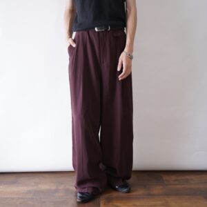 burgundy purple rayon gabagine terotero wide slacks