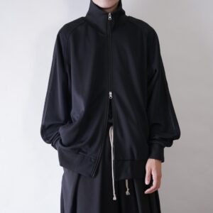 black × black double zip track jacket