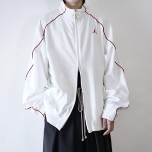 【NIKE JORDAN】white × red smooth poly double zip track jacket