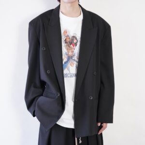 【CITY STREETS】black gabardine double tailored jacket