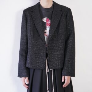 【Calvin Klein】crocodile emboss glossy pattern short length tailored jacket