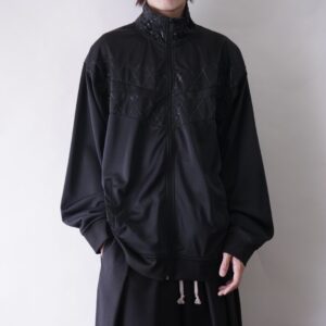 【SEAN JOHN】oversized black × glossy black line design track jacket