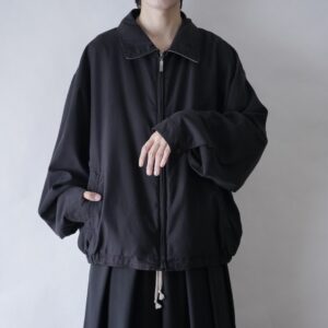 oversized short length wide silhouette smooth poly drizzler jacket