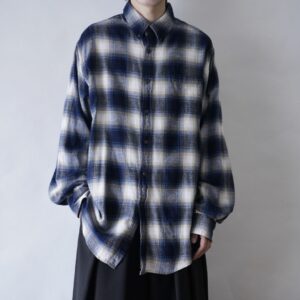 blue & yellow mix shadow check shirt