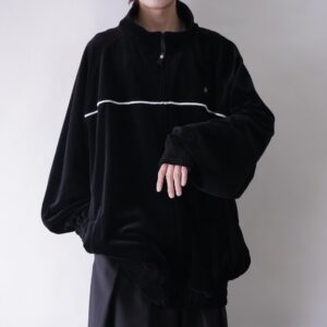 【SOUTHPOLE】oversized glossy black velours track jacket