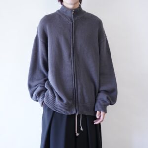 chacoal gray full zip knit jacket