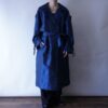 oversized glossy deep blue color trench design coat