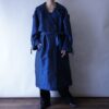 oversized glossy deep blue color trench design coat