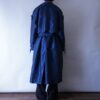 oversized glossy deep blue color trench design coat