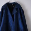 oversized glossy deep blue color trench design coat