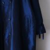 oversized glossy deep blue color trench design coat