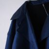 oversized glossy deep blue color trench design coat