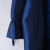 oversized glossy deep blue color trench design coat