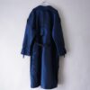 oversized glossy deep blue color trench design coat