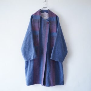 beautiful gradation purple stall design wool coat