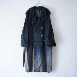 【REMAKE】black gradation overdye trench coat