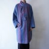 beautiful gradation purple stall design wool coat