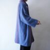 beautiful gradation purple stall design wool coat