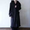 oversized faux black mouton maxi long coat