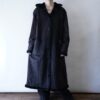 oversized faux black mouton maxi long coat