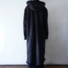 oversized faux black mouton maxi long coat