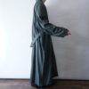 oversized pistàcchio green & paisley lining design maxi long coat