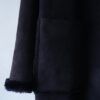 oversized faux black mouton maxi long coat