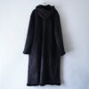 oversized faux black mouton maxi long coat