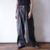 glossy fake leather wide cargo pants