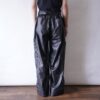 glossy fake leather wide cargo pants