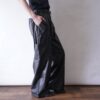 glossy fake leather wide cargo pants