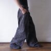 Y2K fade black baggy wide denim pants