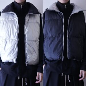 black × silver short length reversible vest