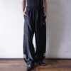 【adidas】glossy black side snap wide track pants