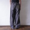 【FUBU】embroidery & gimmick wide baggy black denim pants