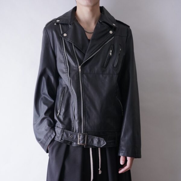 DEAD STOCK fake leather double riders jacket