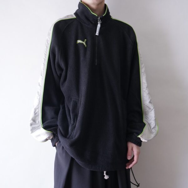 【puma】silver & green cyber fleece pullover