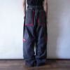 【MARITHE FRANCOIS GIRBAUD】red velcro × black denim wide baggy shuttle pants