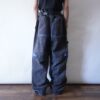 【MARITHE FRANCOIS GIRBAUD】blue velcro × black denim wide baggy shuttle pants