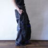 【MARITHE FRANCOIS GIRBAUD】blue velcro × black denim wide baggy shuttle pants