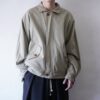 short length wool × cotton leather collar jacket