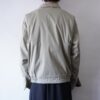 short length wool × cotton leather collar jacket