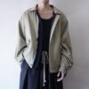 short length wool × cotton leather collar jacket