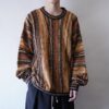 【TUNDRA】oversized brown black 3D cotton knit